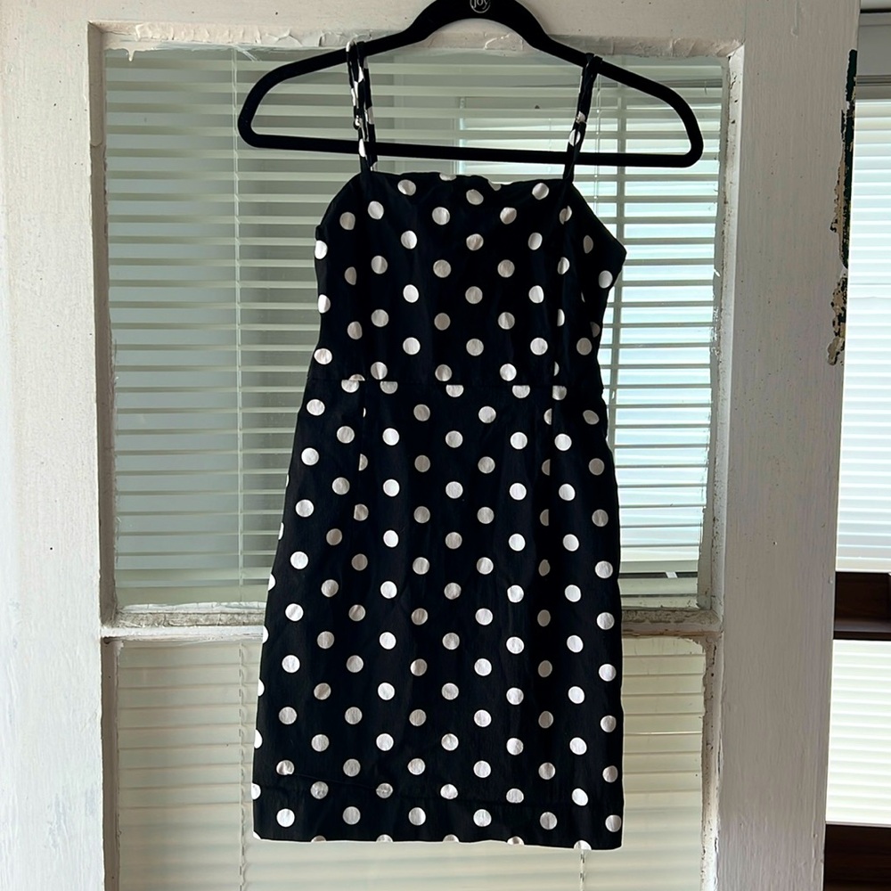 FOREVER 21 ~ Like New ~ Size Small ~ dress ~ black/white polka dots